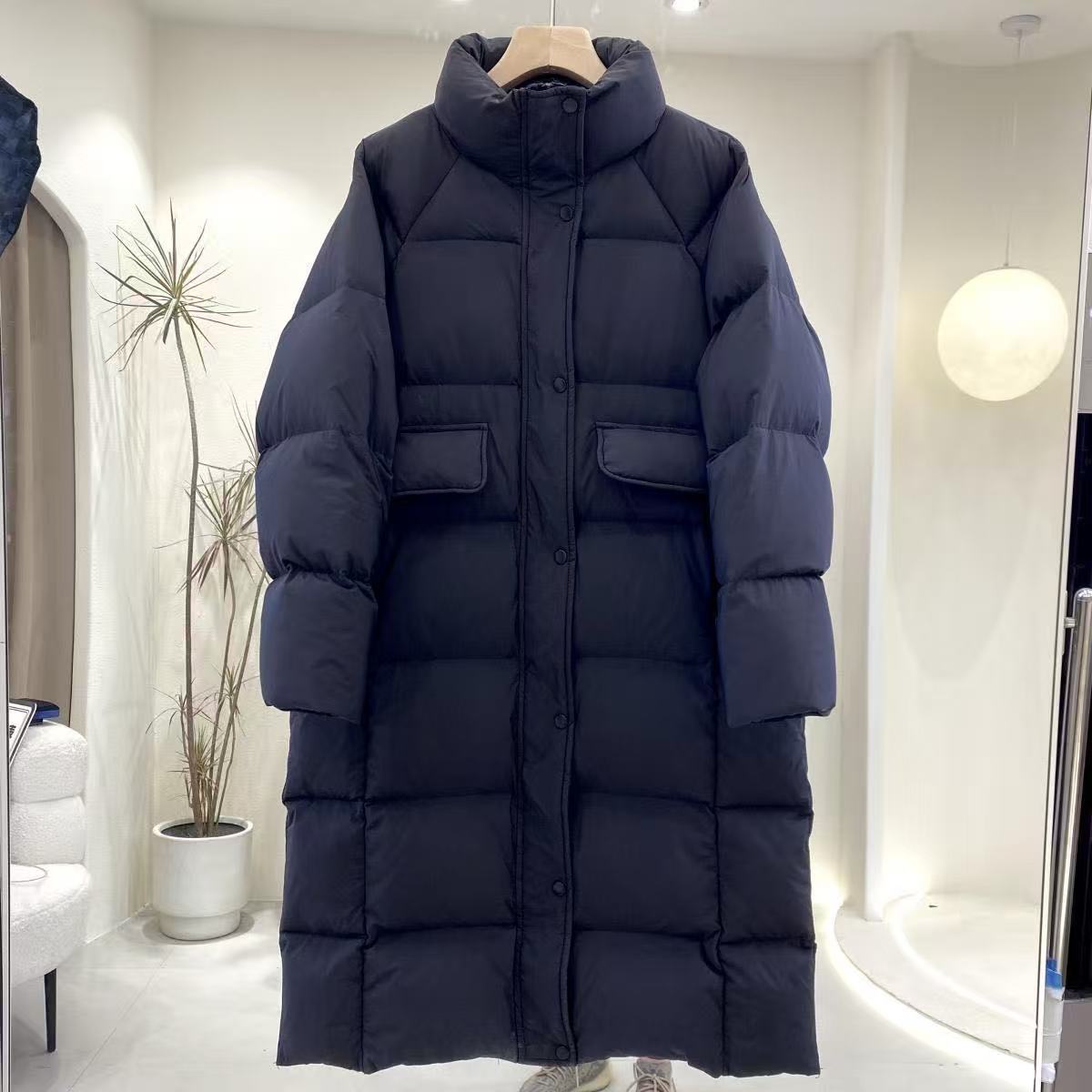 2025年新款【反季】张贝贝立领加长女款时尚百搭韩系街头风格羽绒服