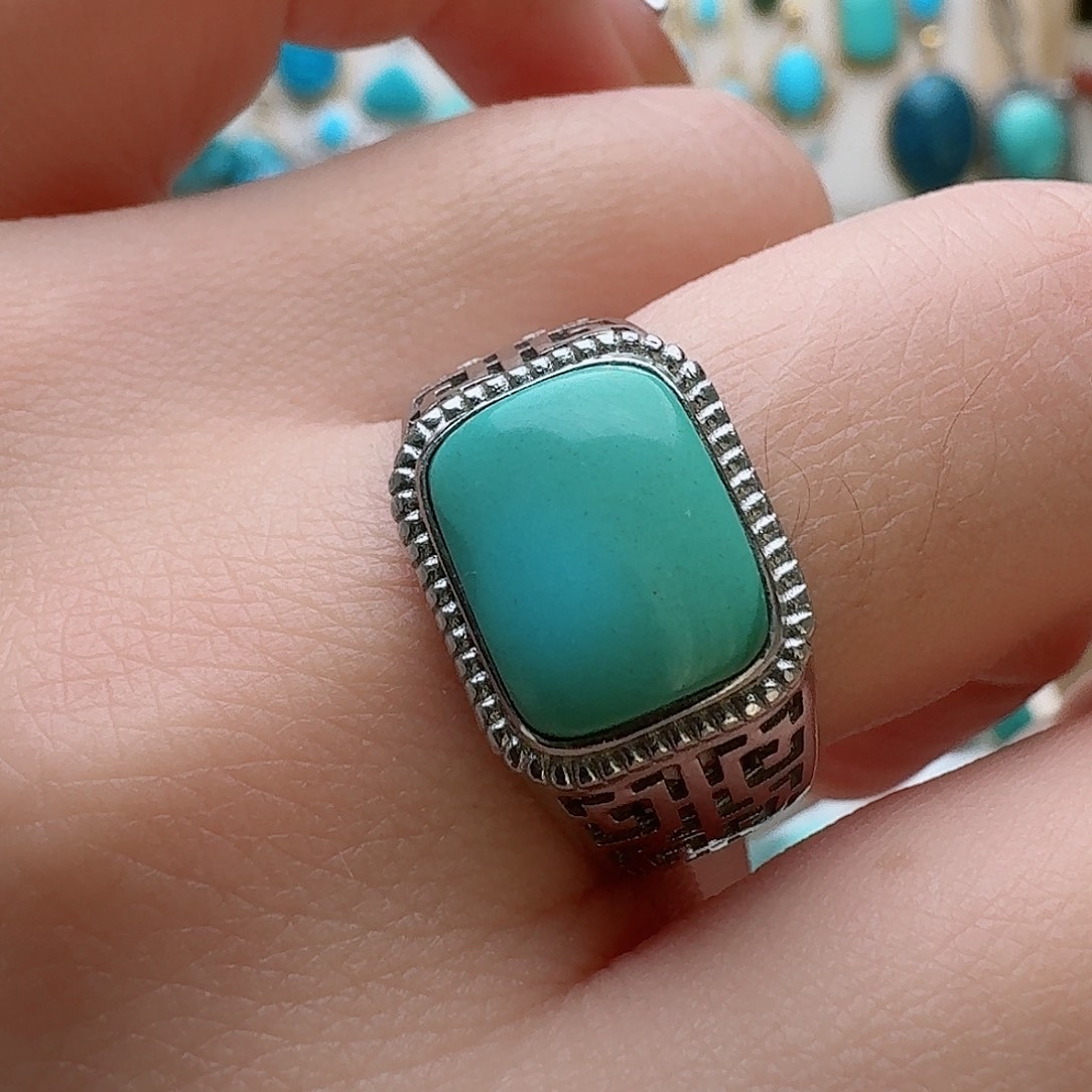 绿松石珠宝奇石银S925镶嵌医****！