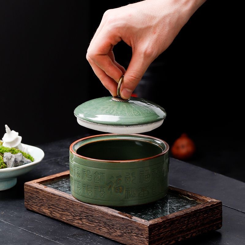 新式百福茶叶罐陶瓷家用茶叶罐-0082