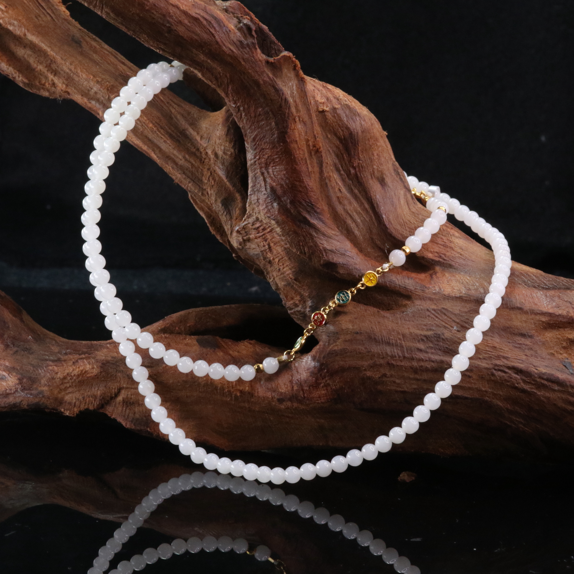 6和田玉羊脂白项链/300223上海嘉禾拍卖