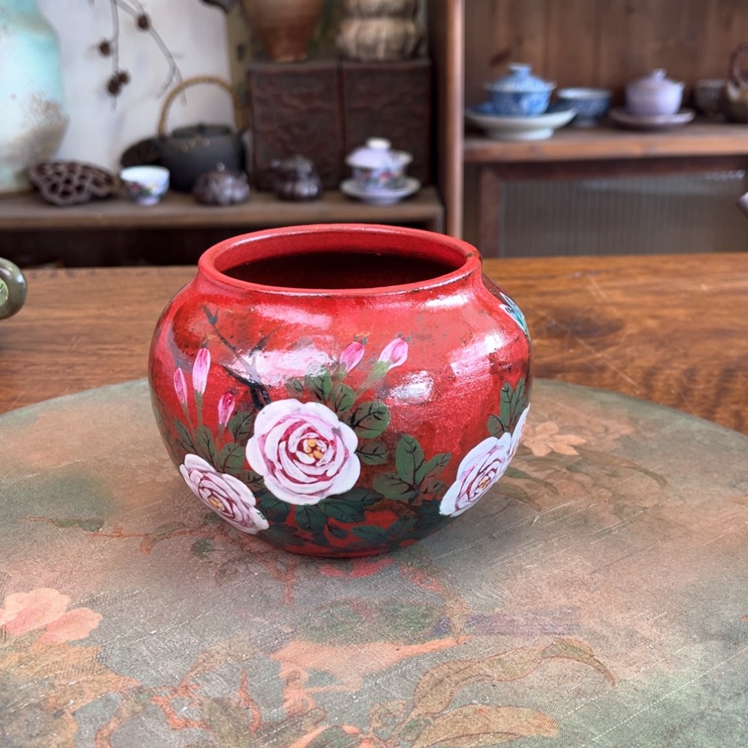 杯柴烧手工手绘陶瓷