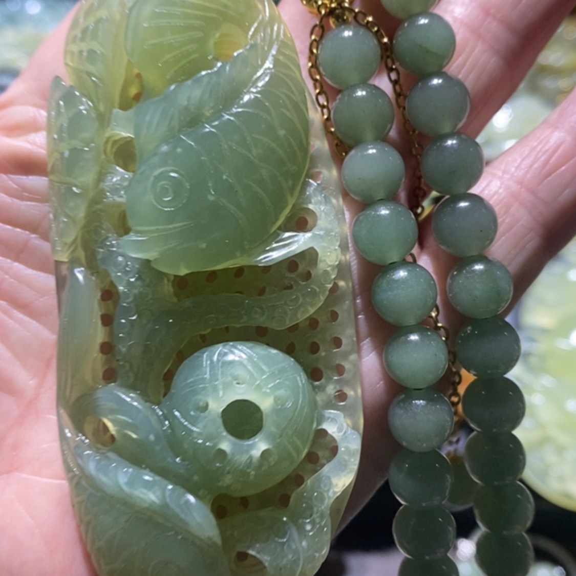 【闪购商品】岫玉毛衣链未镶嵌