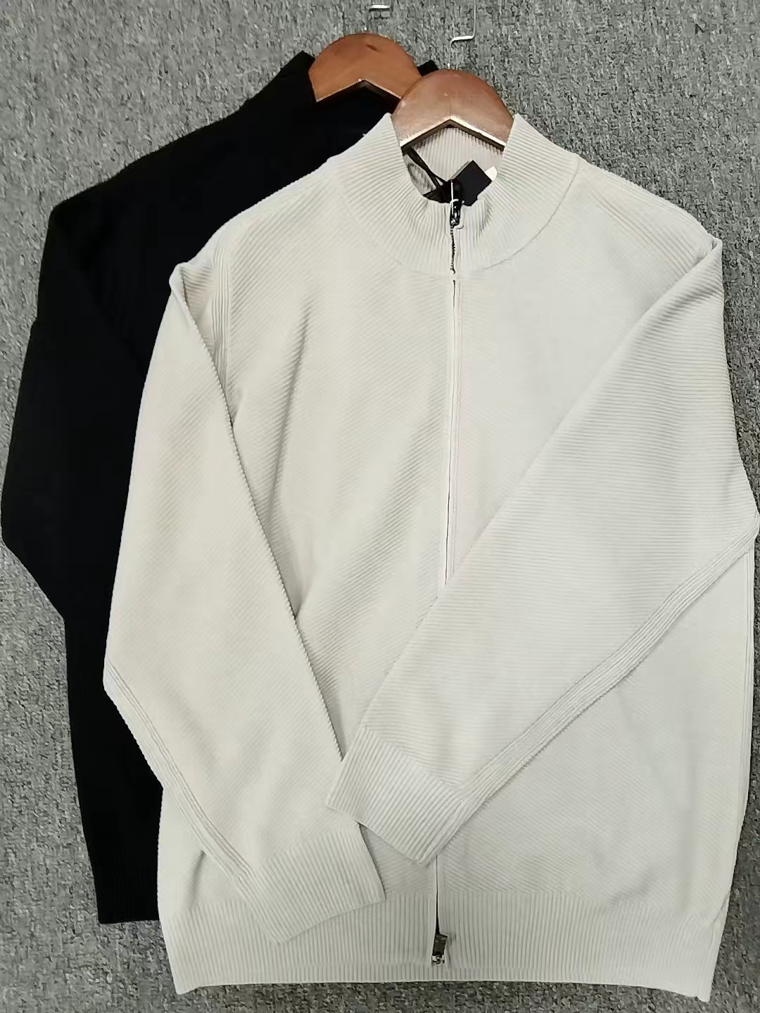 004开衫款长袖针织常规款毛衣针织衫高领秋冬速干半拉链