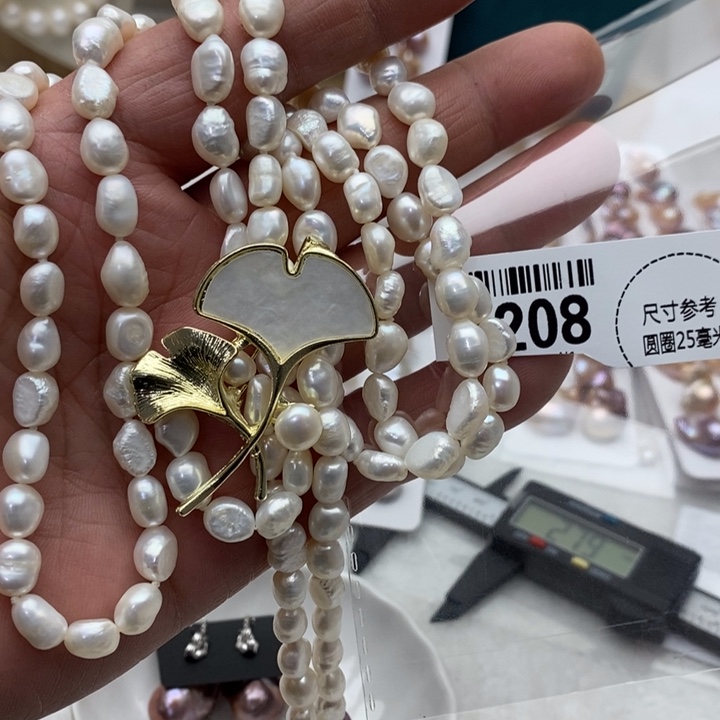 合金项链淡水珍珠208