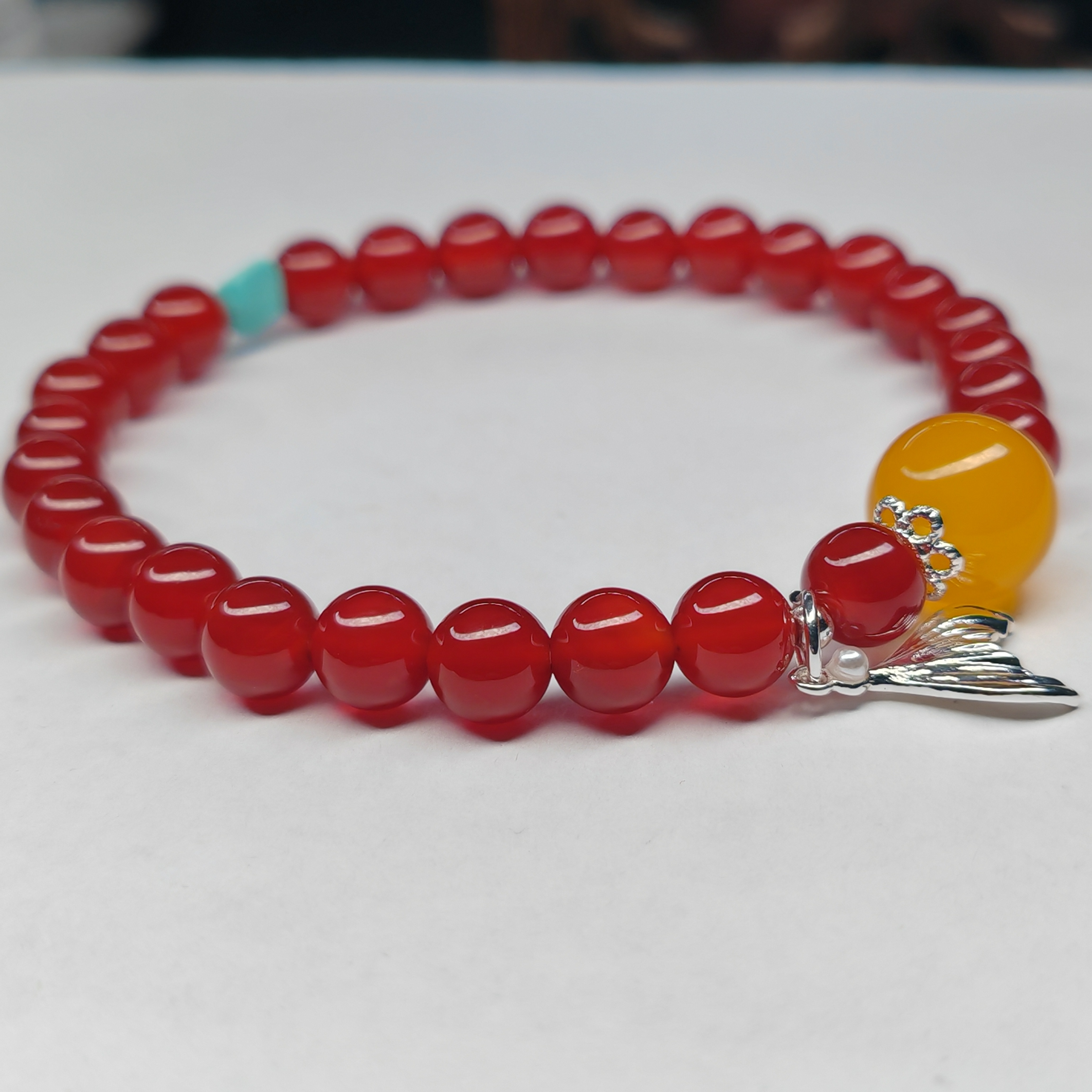 天然玛瑙玉髓手串，搭配原矿随型