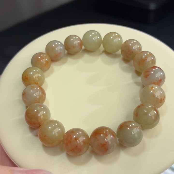 翡翠未镶嵌手链冰胶黄翡桂花飘卡12.2