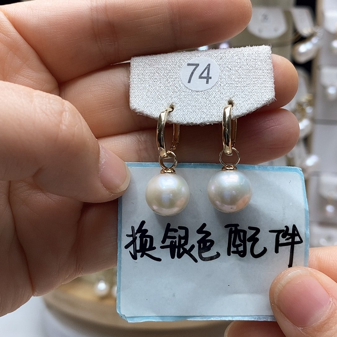 淡水珍珠耳饰银S925镶嵌