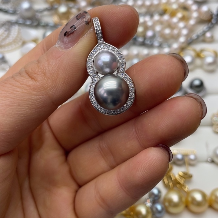 海水珍珠吊坠(不含链)银S925镶嵌