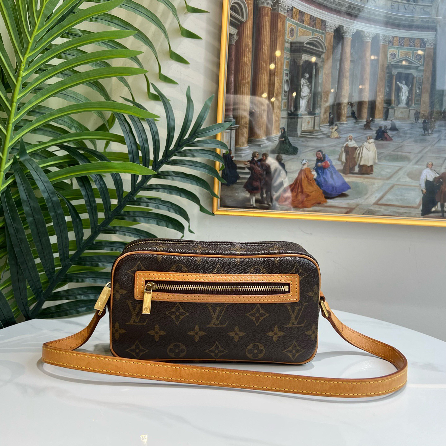 95新 LouisVuitton/路易威登 多宝二奢/75092/小号开口笑单肩包 