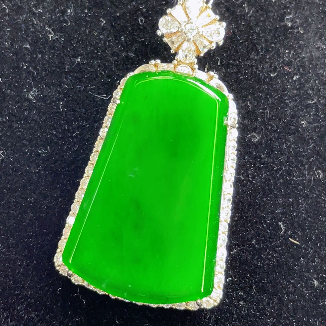 翡翠吊坠(不含链)银S925镶嵌