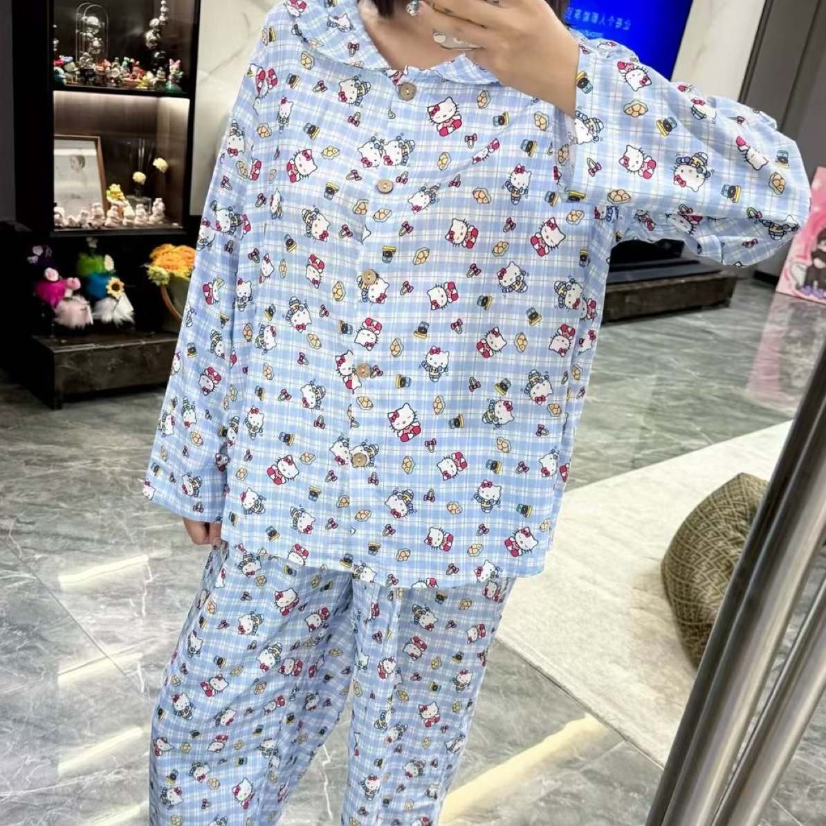 秋季新款长袖多巴胺小狗涂鸦风少女睡衣女韩版家居服