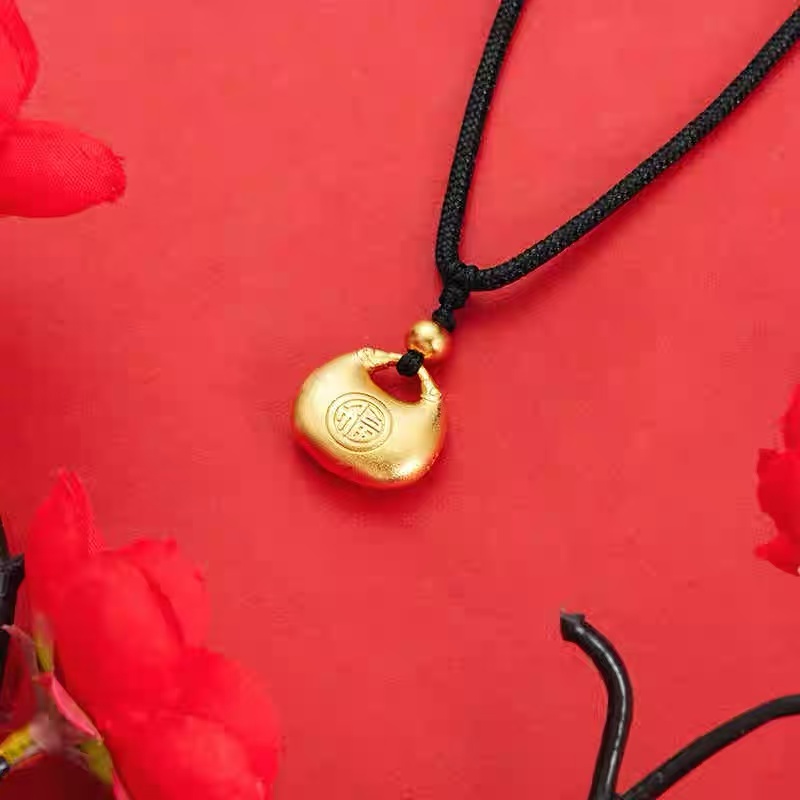 合金吊坠 合金项坠/吊坠时尚项链饰品女小胖福锁包项饰古法工艺吊