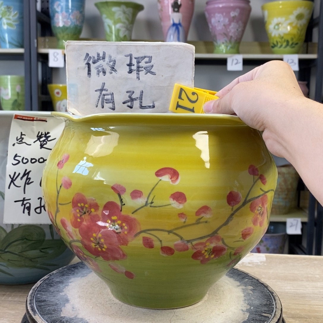 景德镇手工手绘陶瓷花盆