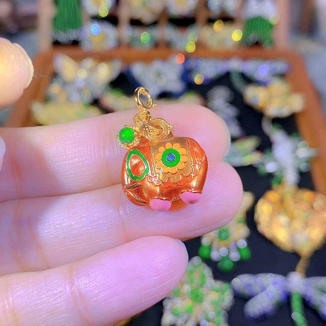 吊坠(不含链)银S925镶嵌翡翠