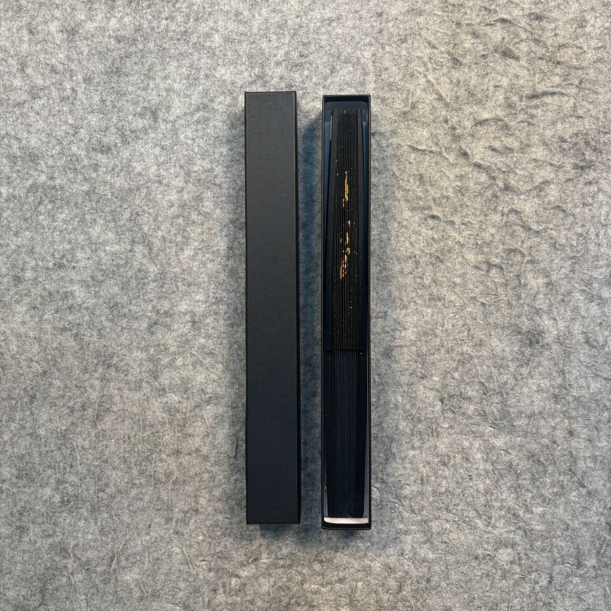 《E-1扇子》10寸 头青竹扇骨 手写手绘 （带礼盒）