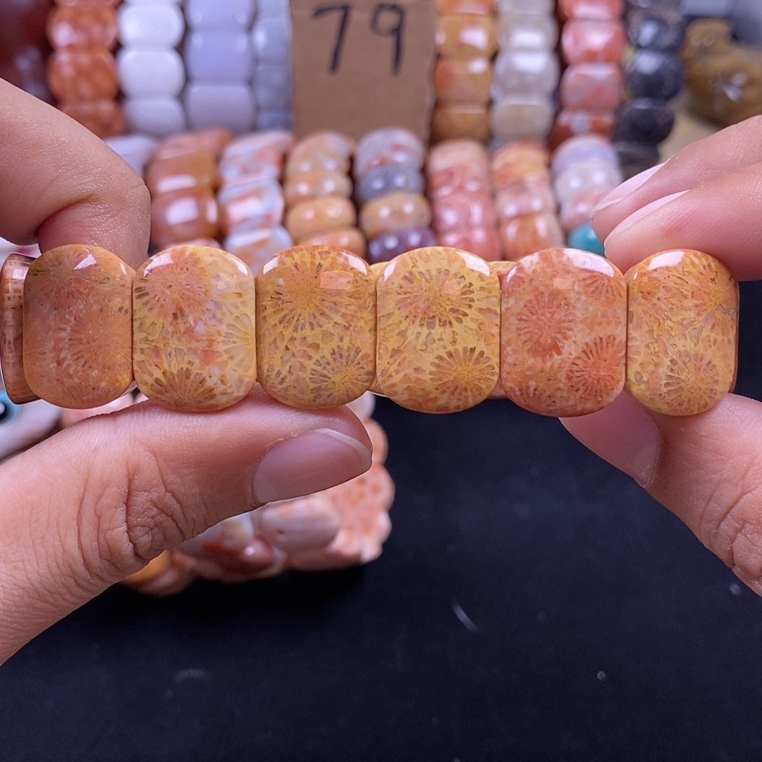 硅化珊瑚（珊瑚玉）未镶嵌手串潜力股32