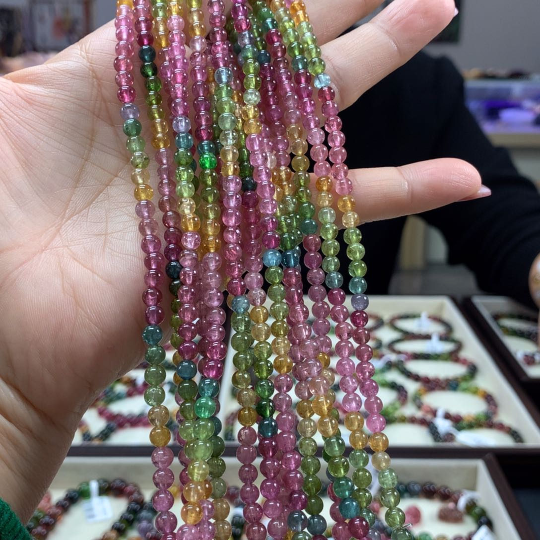 碧玺手链未镶嵌多样性发其一条4.6毫米左右