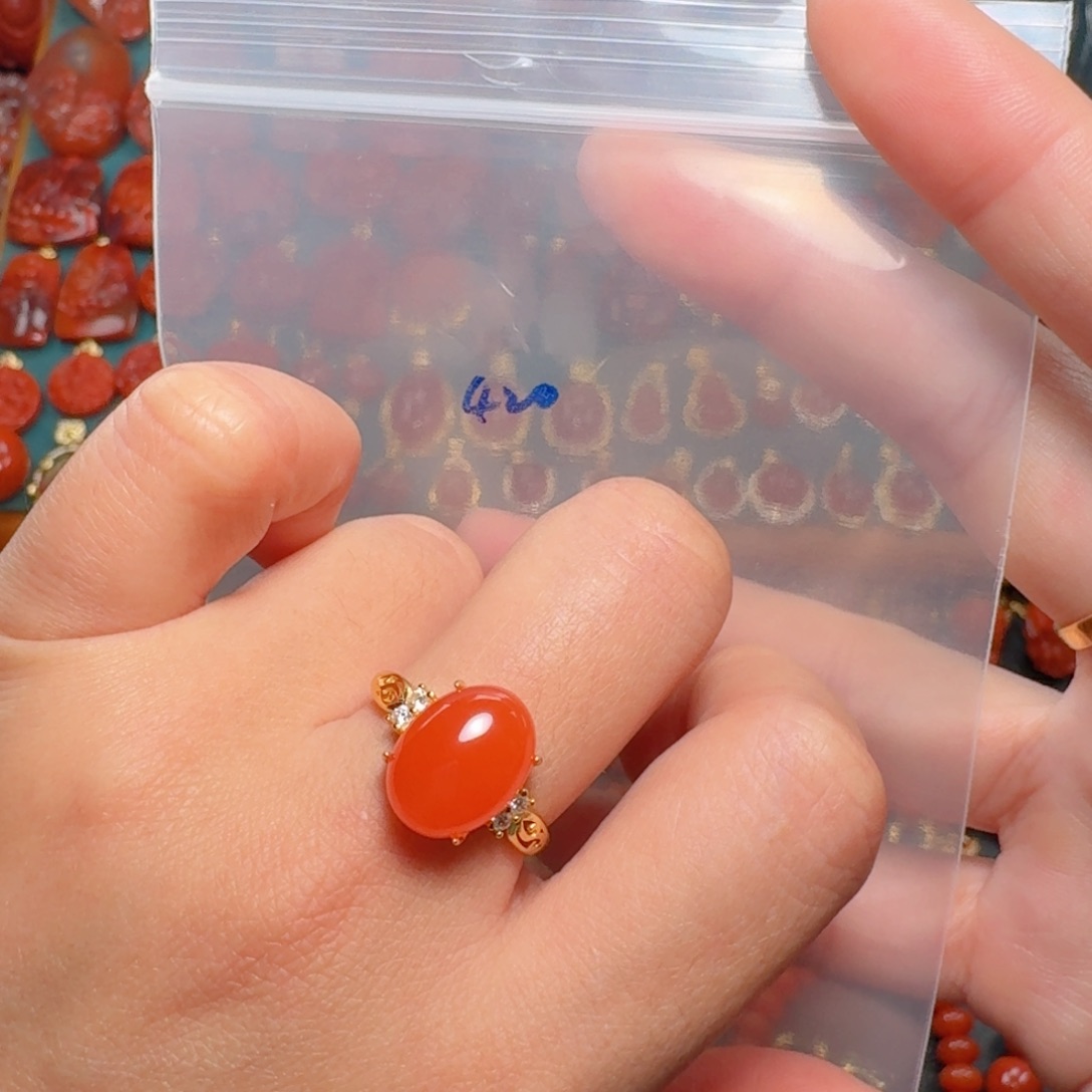 南红玛瑙南红保山银S925镶嵌