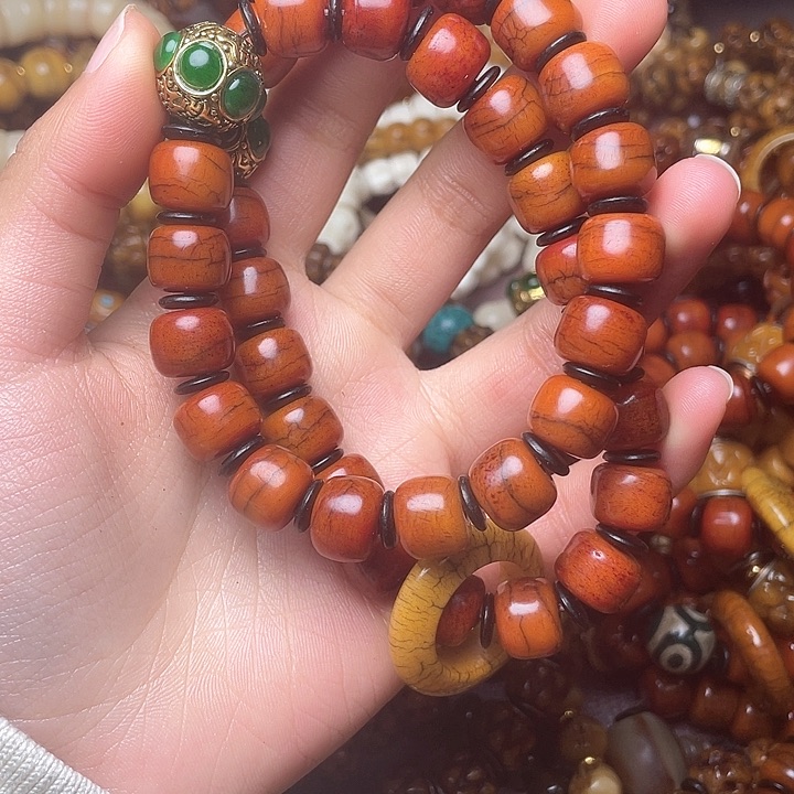 牛骨手串/手链牦牛骨双圈手持手串