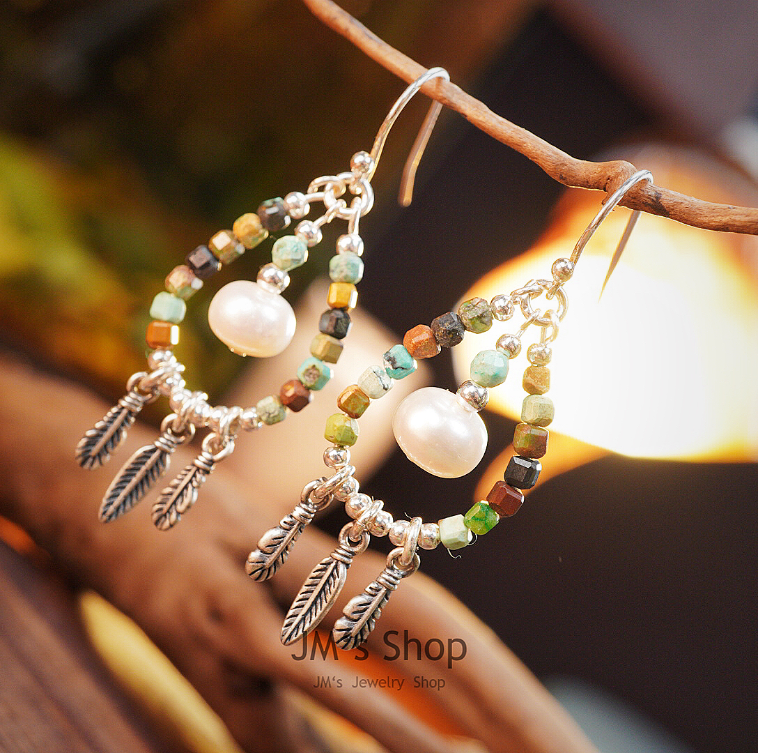 925银耳饰 【街末】原创设计手工定制手作超仙流苏复古捕梦网耳钉