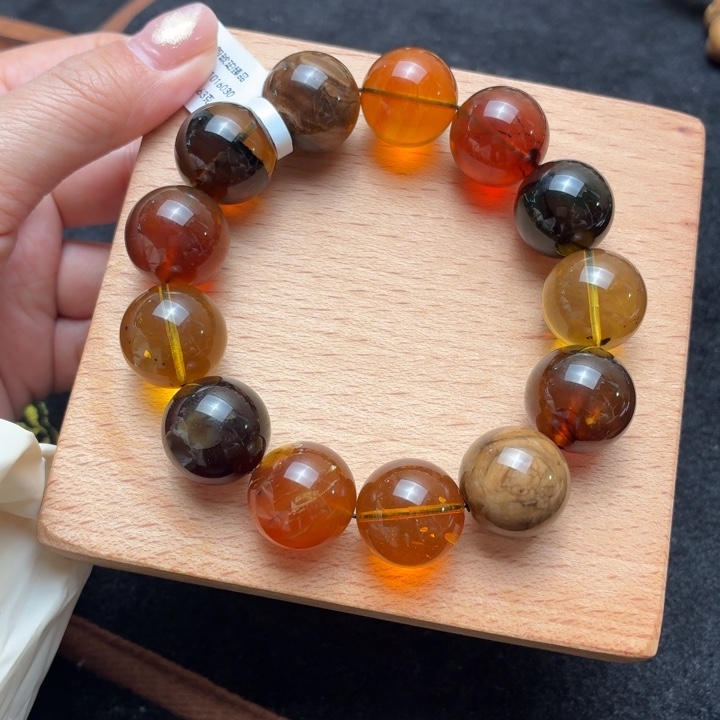 琥珀未镶嵌珠宝奇石16mm多宝
