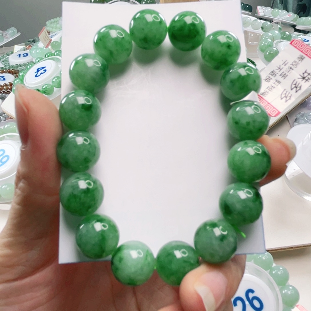 广***）翡翠未镶嵌手链手串13