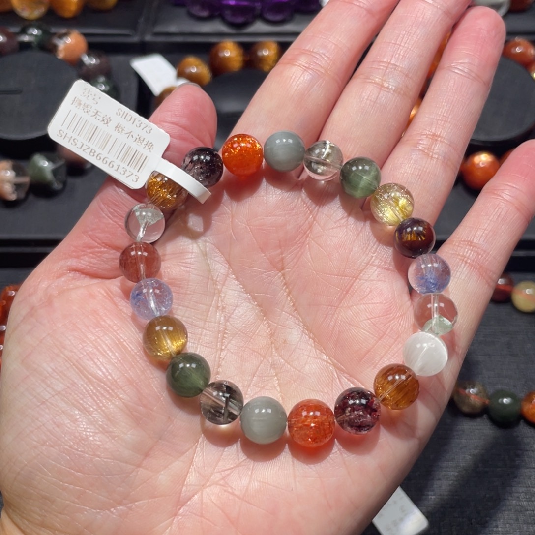 水晶手链未镶嵌水晶多宝9mm