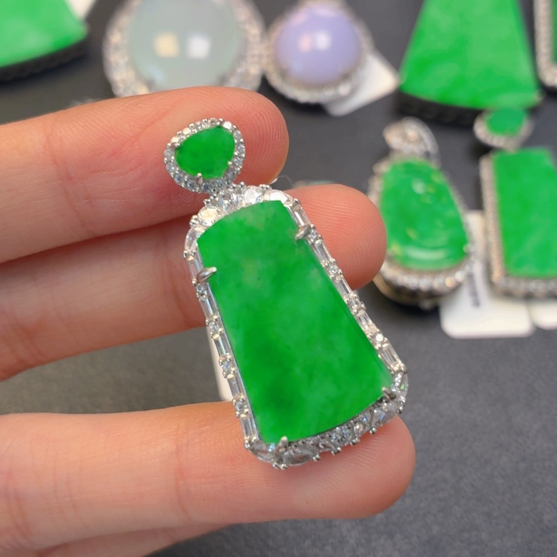 翡翠银S925镶嵌颈饰