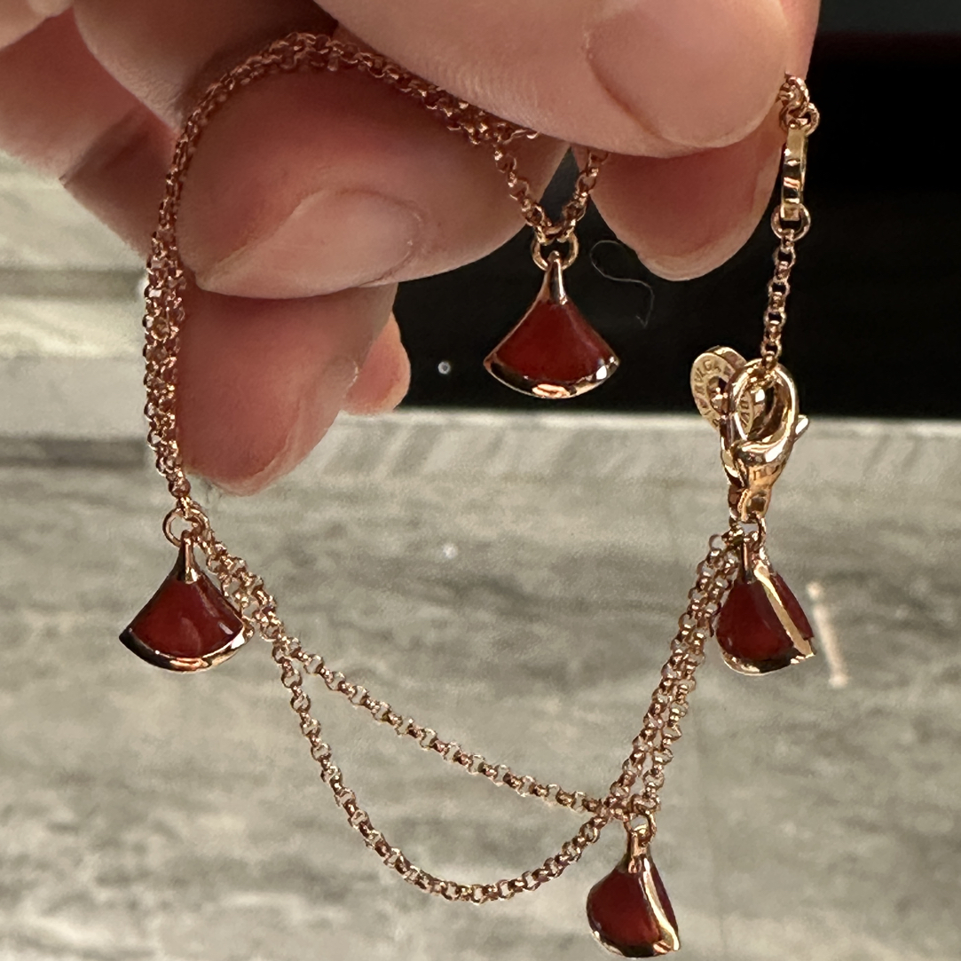 18k金玉髓扇子手链