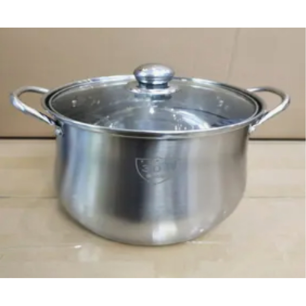 不锈钢汤锅家用燃气电磁炉炖汤烧水煮炖煲熬粥双耳随机发 JX