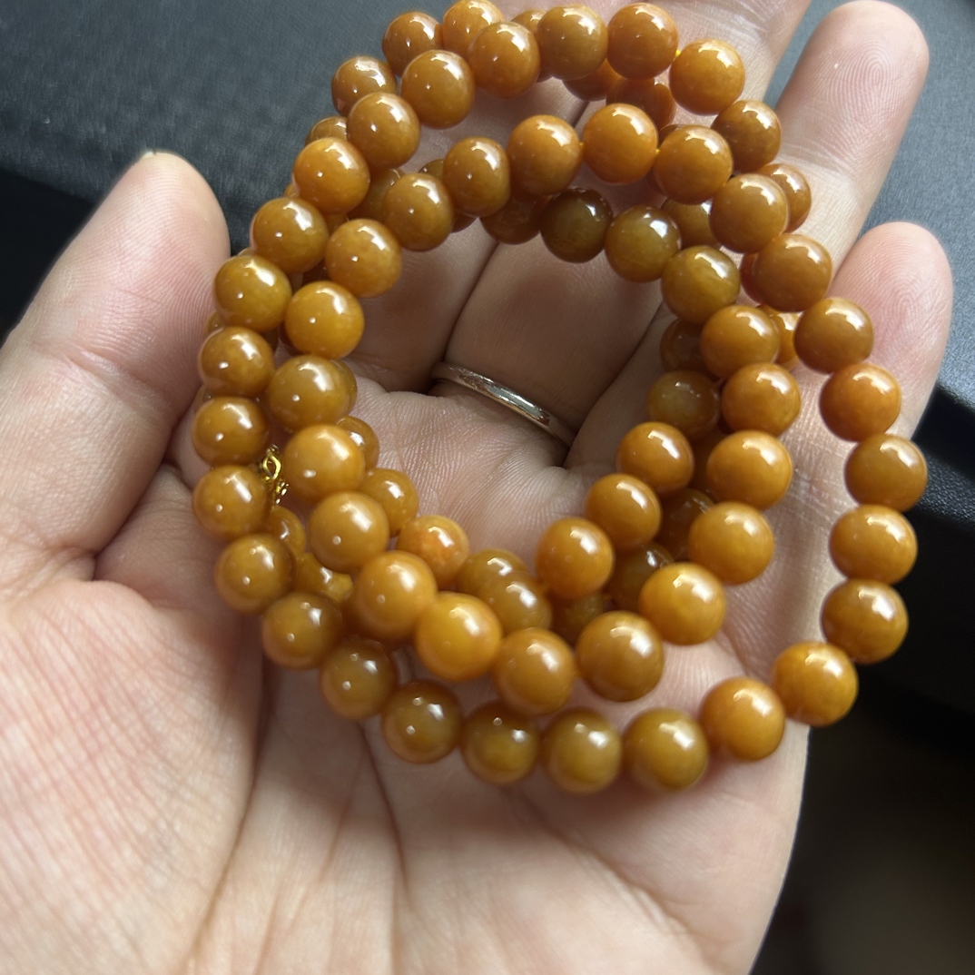 天然缅甸红翡翡翠手串多样性发其一