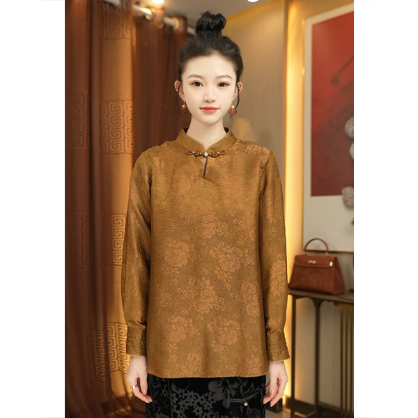 【林典】新中式桑蚕丝香云纱长袖上衣283