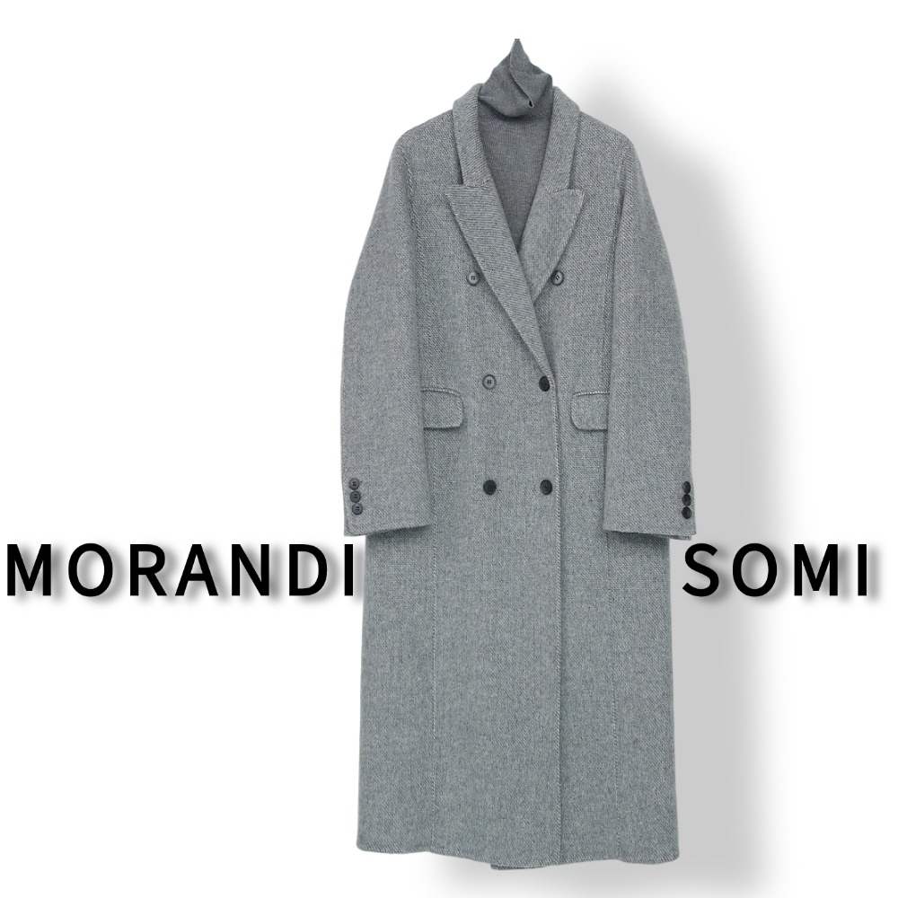 羊毛双面呢双排扣西装领大衣D90192752