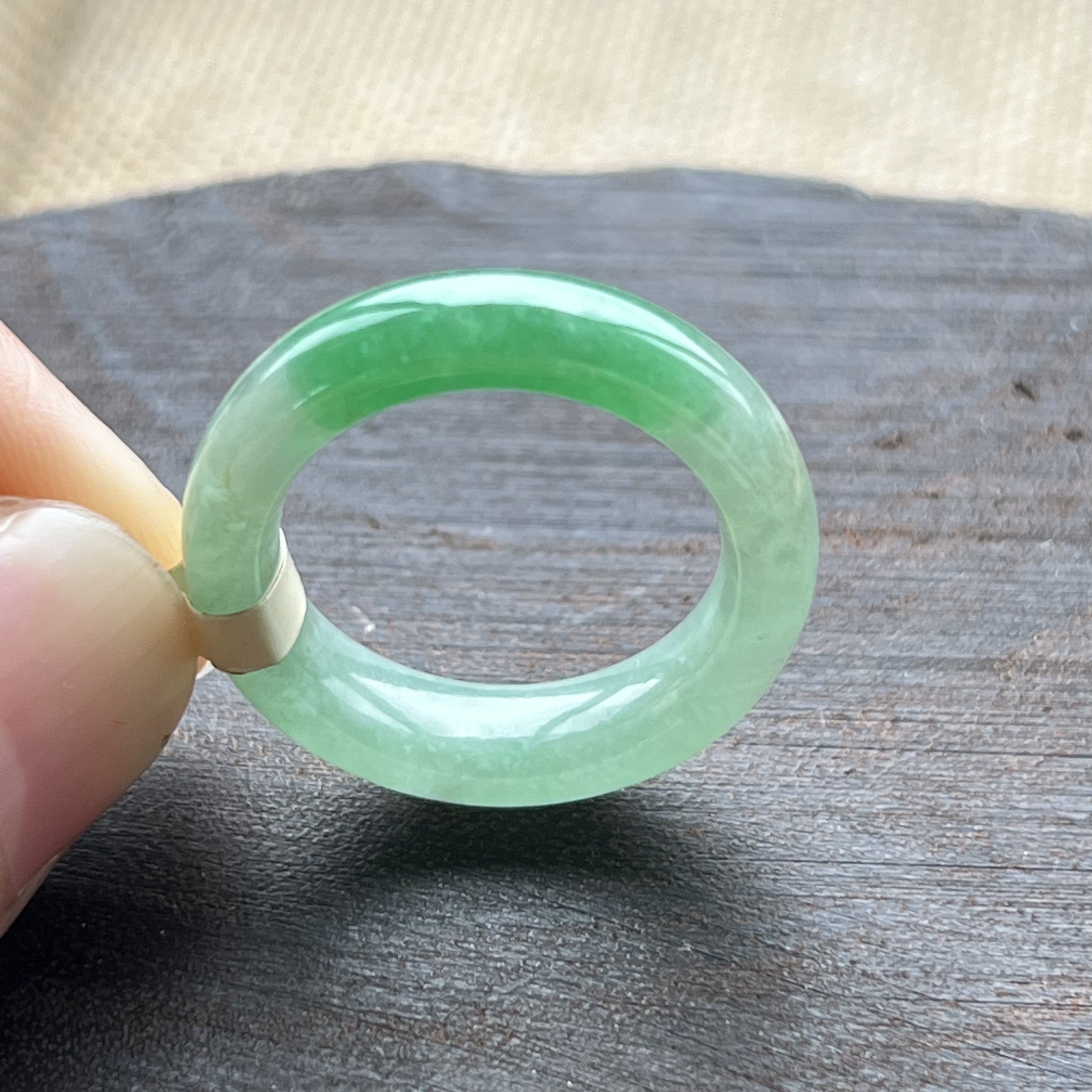 17号天然缅甸a货翡翠一抹绿戒指戒圈男女款飘绿指环素圈尾戒指圈