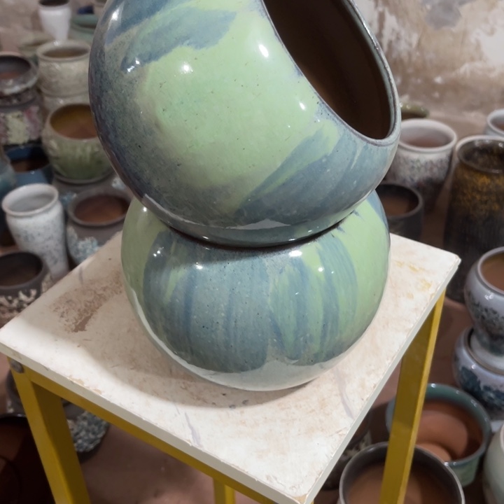 紫砂花盆口径14高度16两只正品
