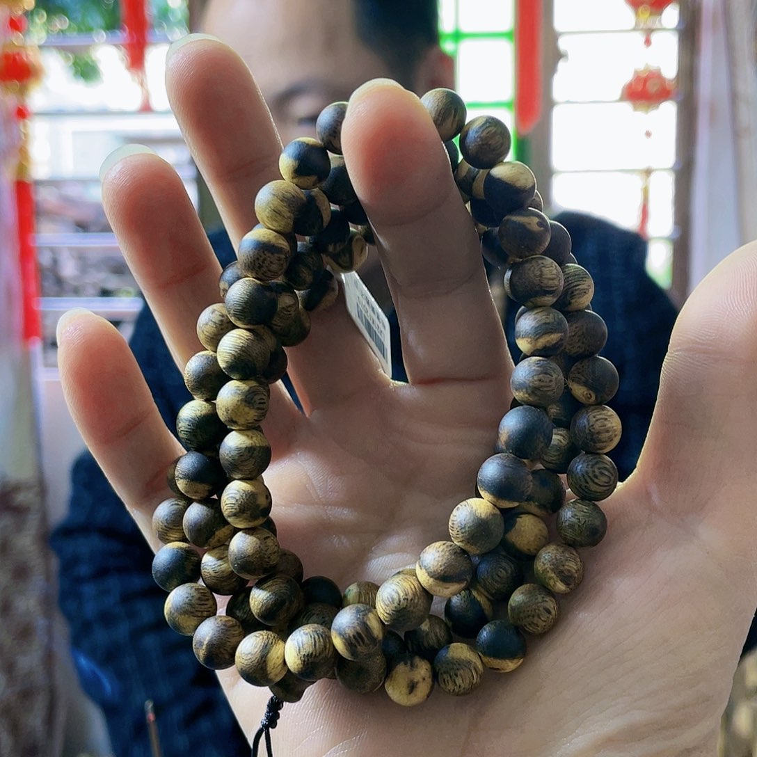 沉香手串棋楠香尖圆珠长串0.8/30克多样性发一