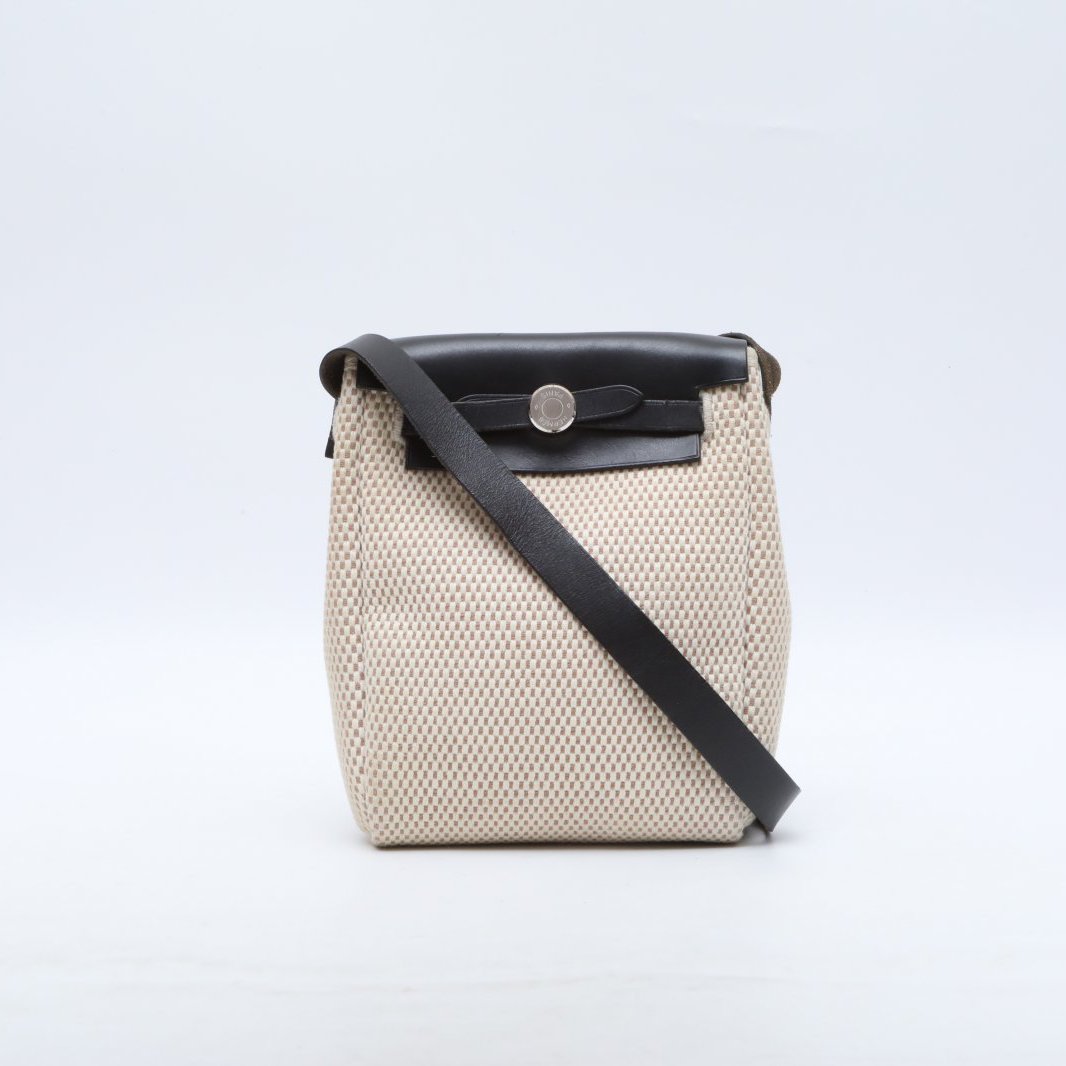 99新 Hermes/爱马仕 小花攀攀黑色 框H 爱马仕 mini herbag