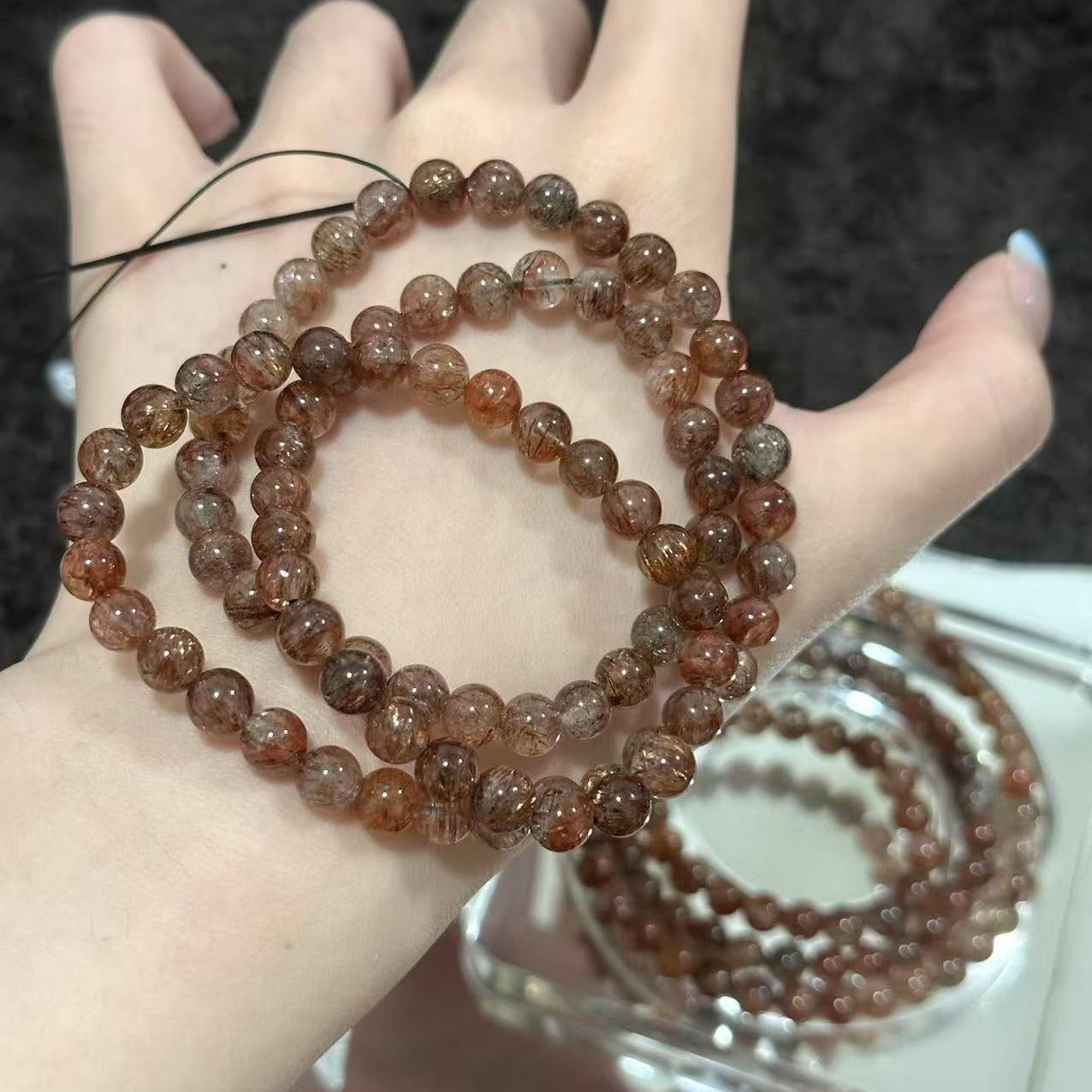 「哆啦珠宝」双轮黑金超七三圈6.5mm成品手串diy