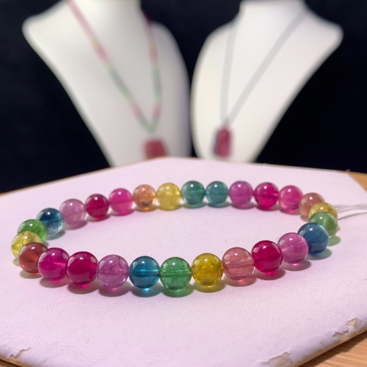 双色碧玺手链未镶嵌