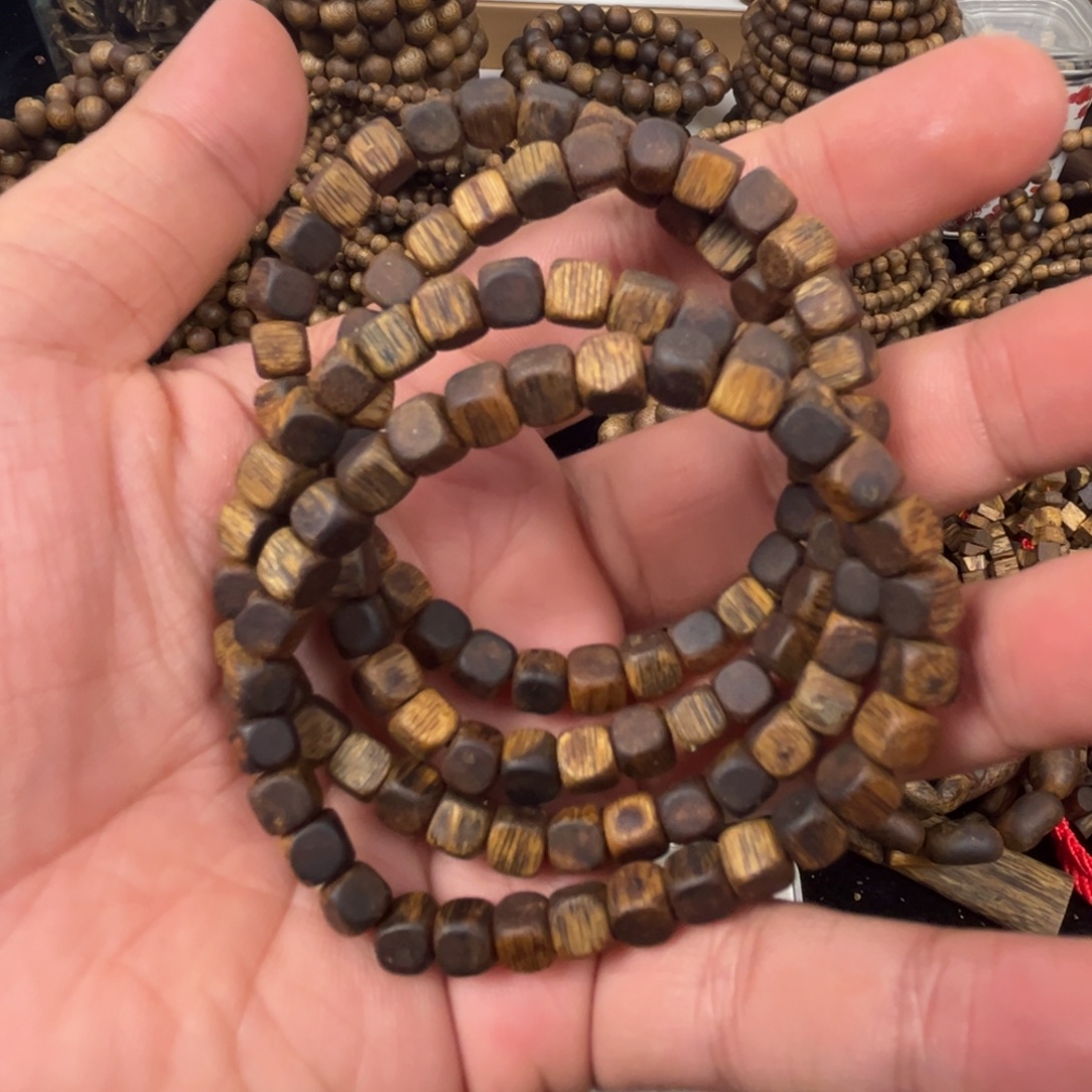 沉香沉香碎屑卡05mm方糖珠单圈 重3克+