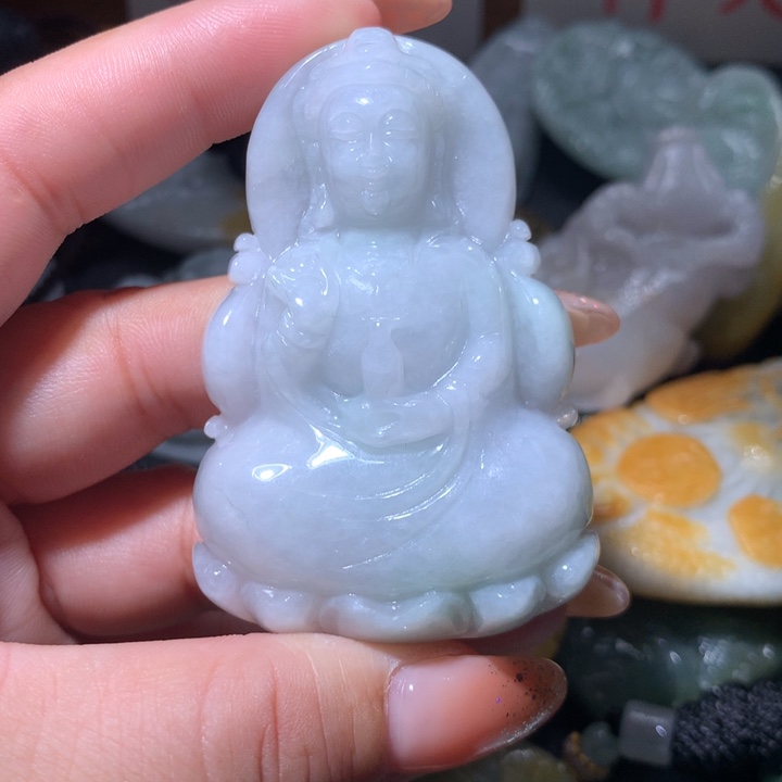 翡翠未镶嵌颈饰保真天然A货翡翠