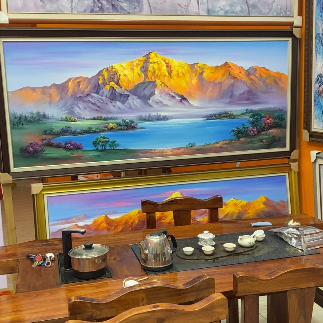 花***缦横款金山作品客厅画