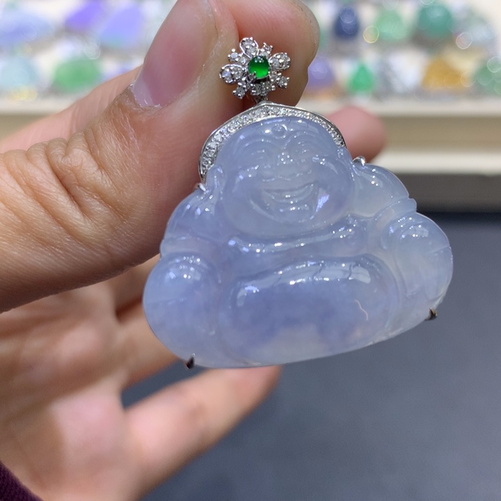 翡翠颈饰18K金镶嵌翡翠