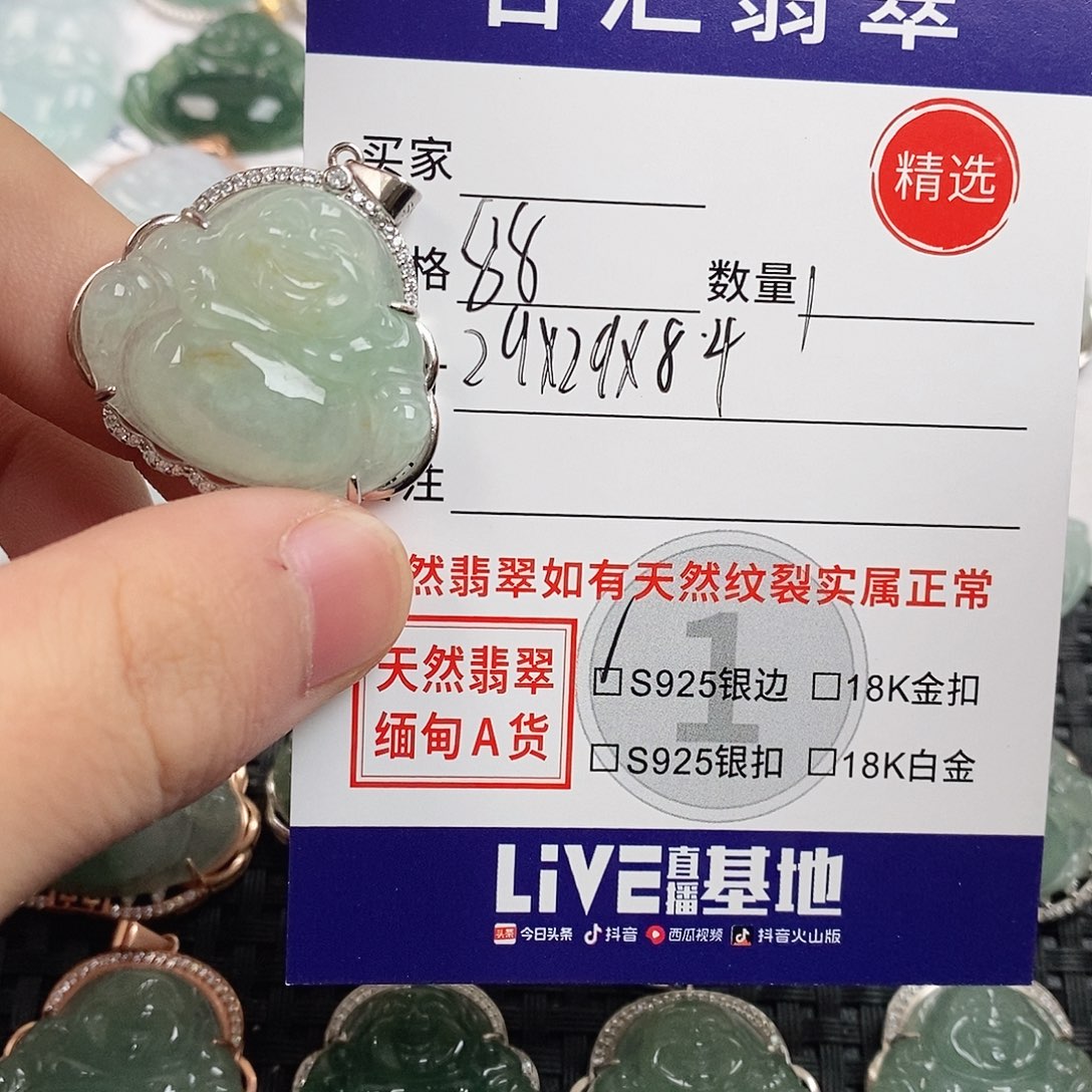 翡翠银S925镶嵌颈饰