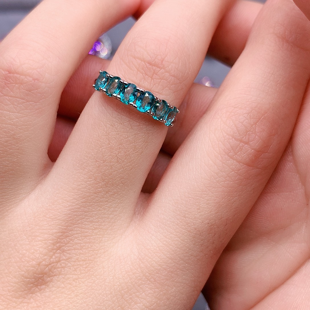 碧玺银S925镶嵌戒指