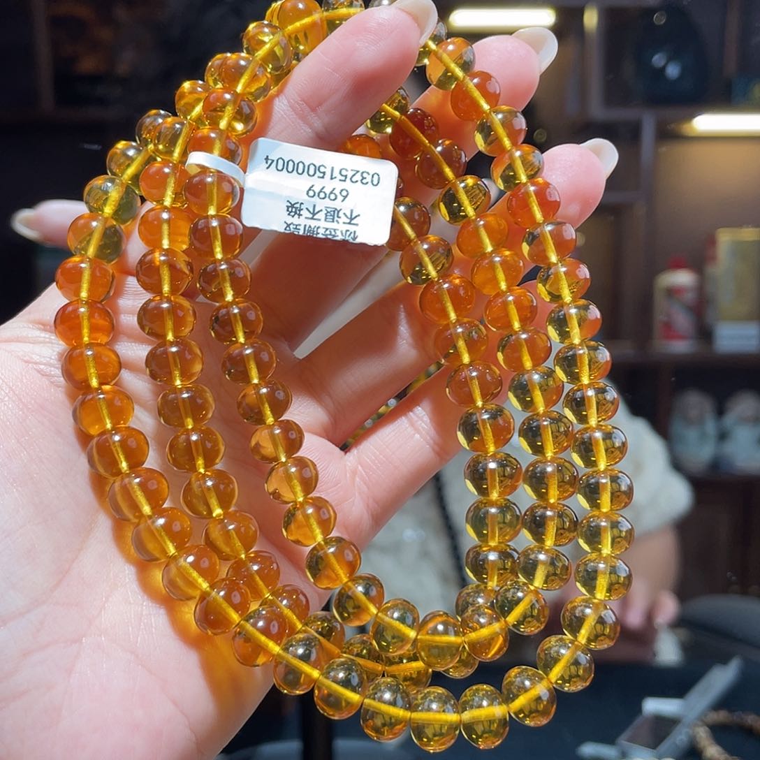 琥珀手链未镶嵌9m金纯净水