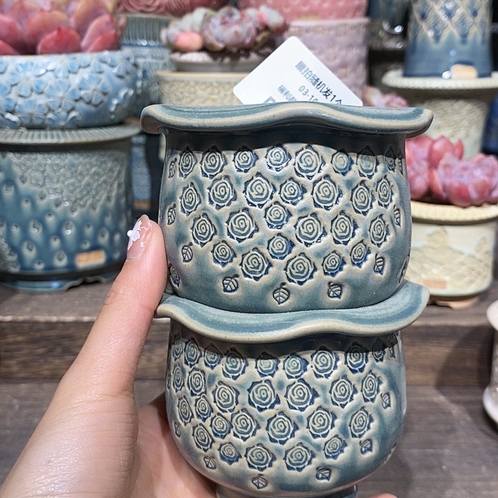 七里烧花盆3-10-387口径6