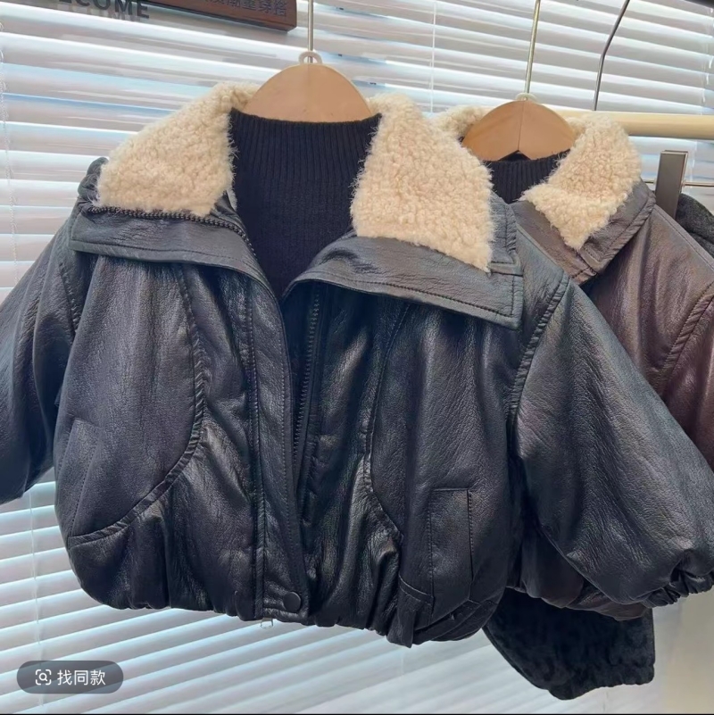 儿童加绒皮衣2026冬季新款男童毛领皮夹克防寒保暖痞帅洋气外套潮