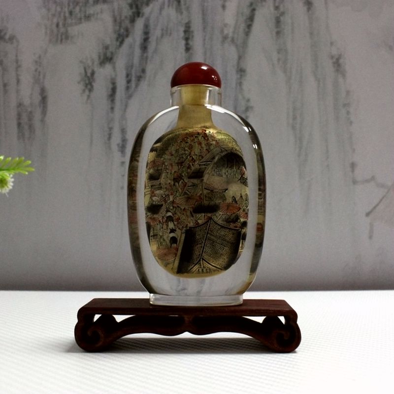 宫廷匠人旗舰店非遗内画鼻烟壶清明手绘上河图商务欣赏民间工艺品