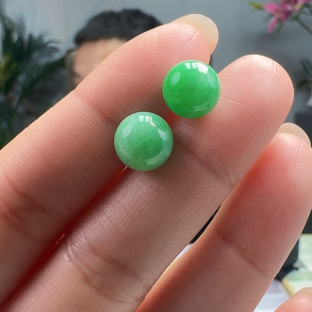 翡翠耳饰银S925镶嵌天然